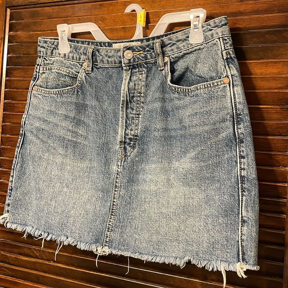 Free People Rugged A-Line Denim Skirt - Picture 5 of 8